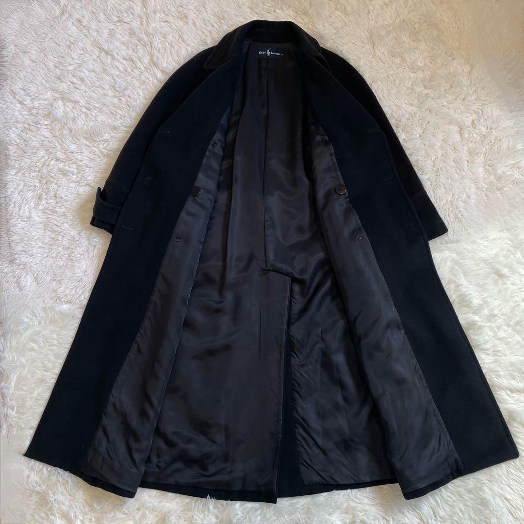 ラルフローレン ロング チェスター コート ベルト付き ウール ブラック