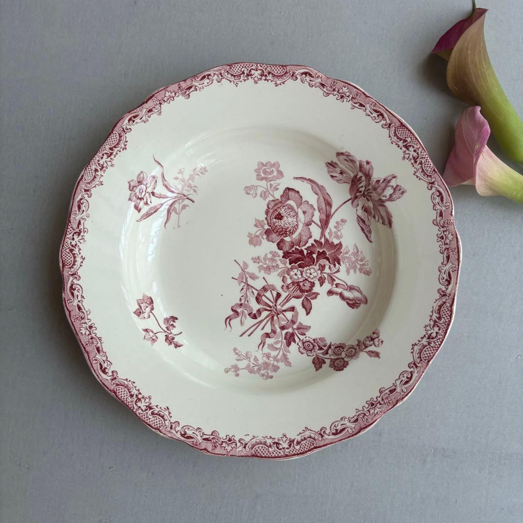 美品 レア フランスアンティーク サルグミンヌ fontanges 中深皿 C