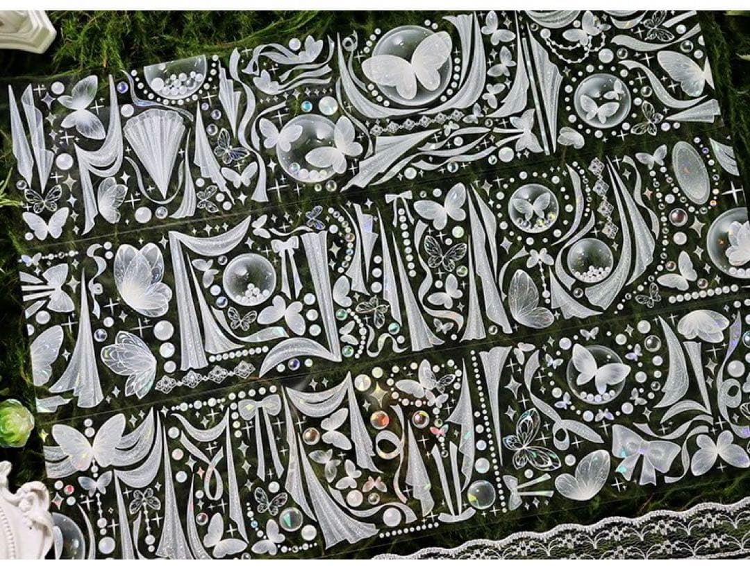 【3巻セット】カーテン リボン シャボン玉 蝶 背景に OKMT 新七天