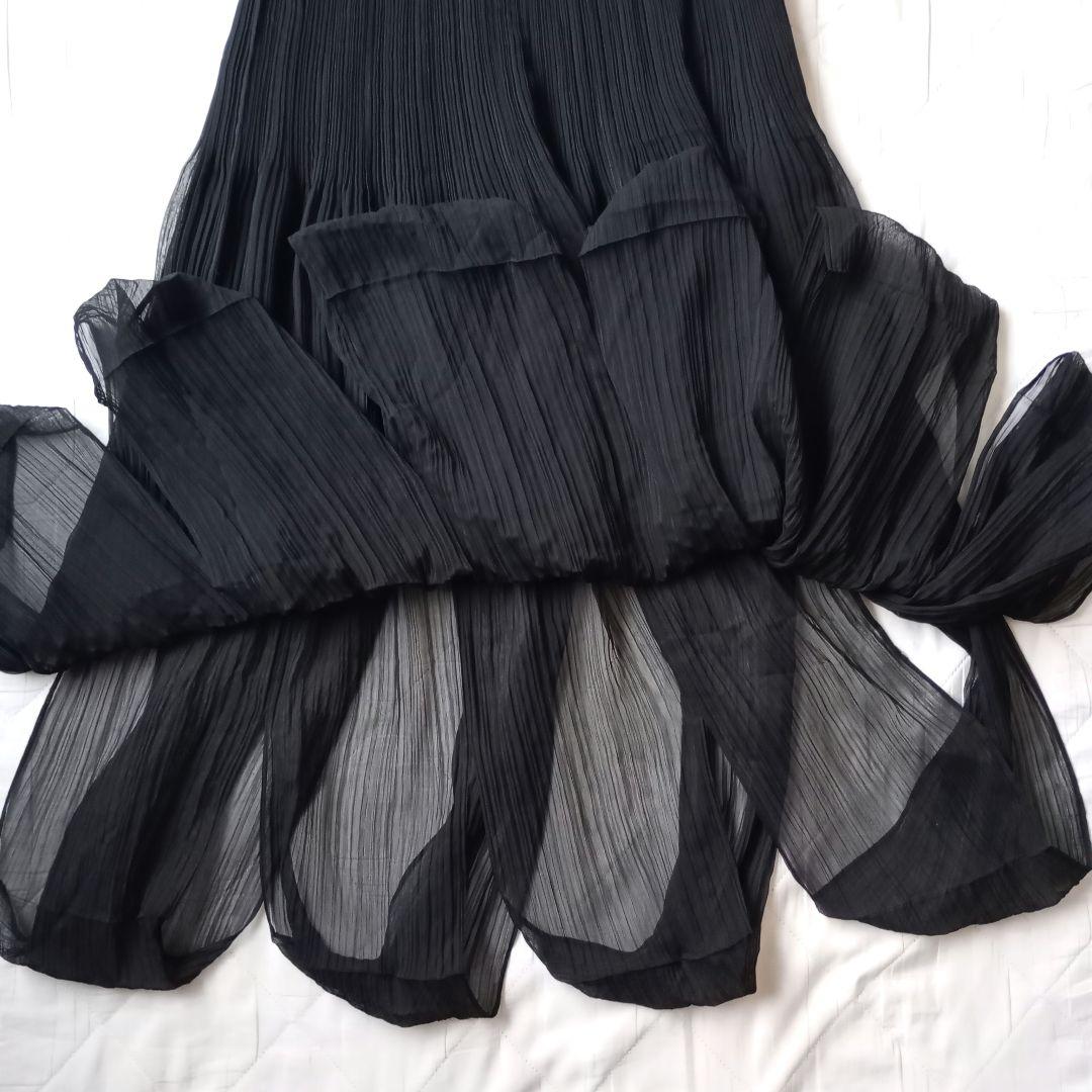 ISSEY MIYAKE　スカート　チュールプリーツ　マキシ丈　日本製　花びら