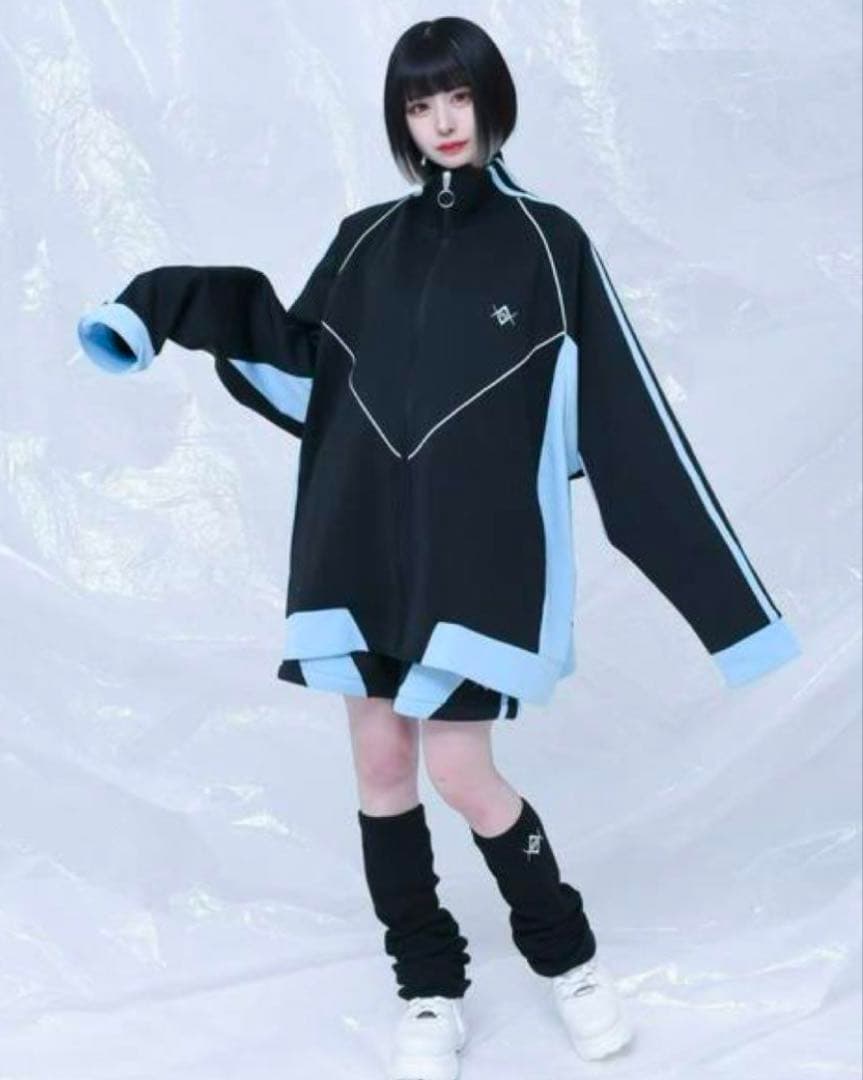 レフレム REFLEM 切り替え ジャージ 水色 黒 CIVARIZE