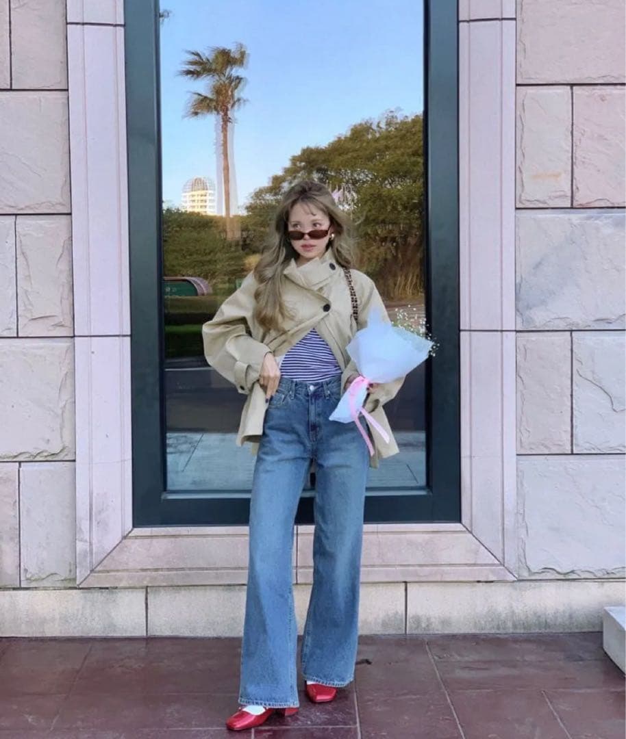 完売品nalm フリルハーフトレンチ