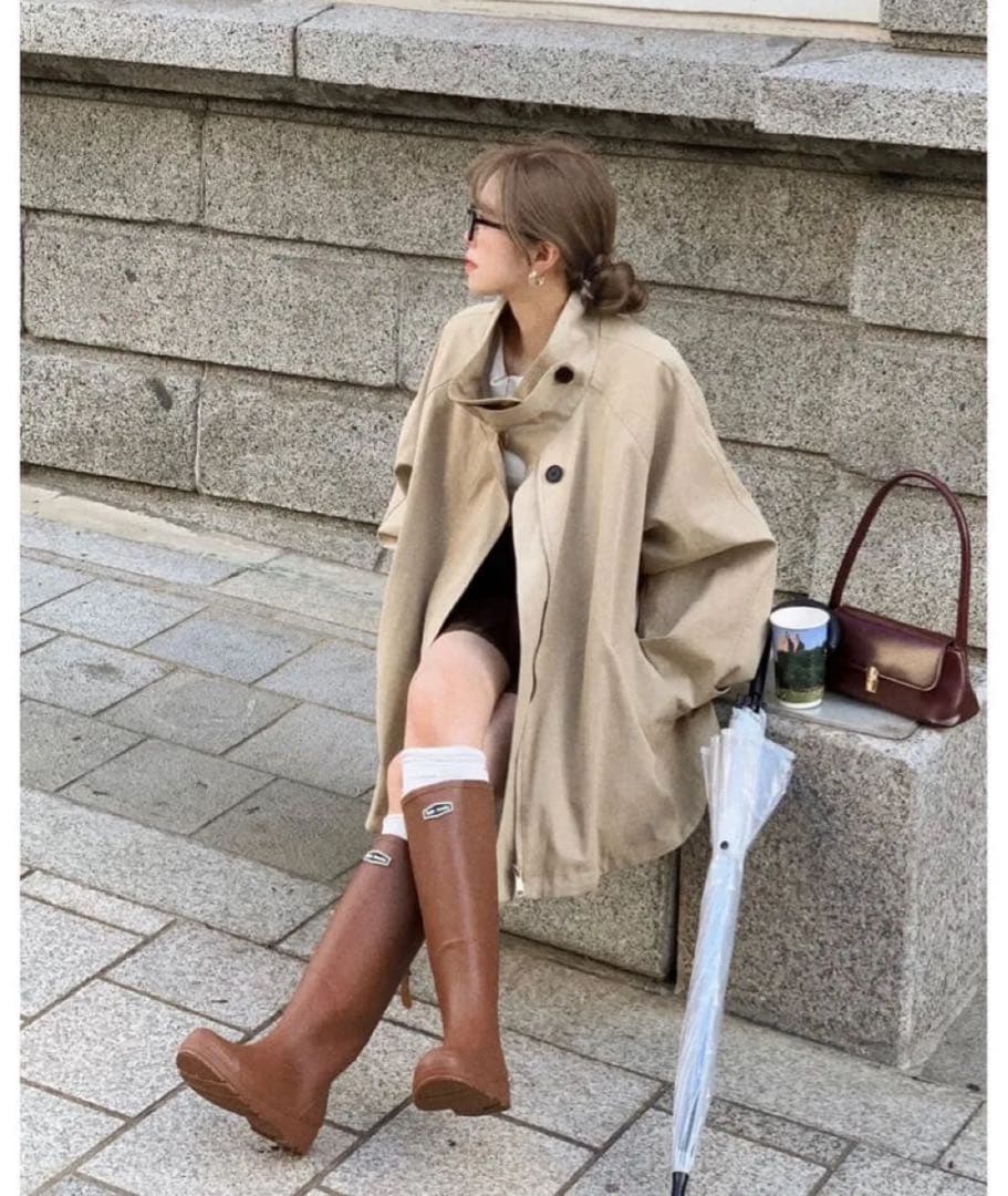 完売品nalm フリルハーフトレンチ