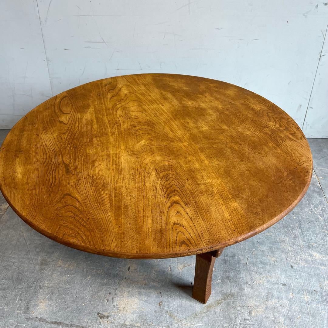 アンティーク 折り畳み ローテーブル ちゃぶ台 無垢材 昭和レトロ z597