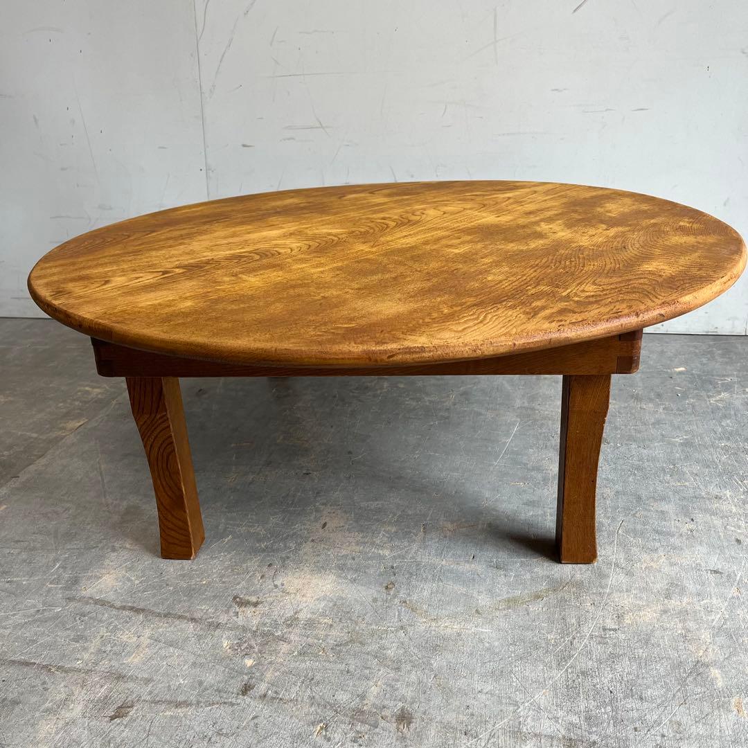 アンティーク 折り畳み ローテーブル ちゃぶ台 無垢材 昭和レトロ z597