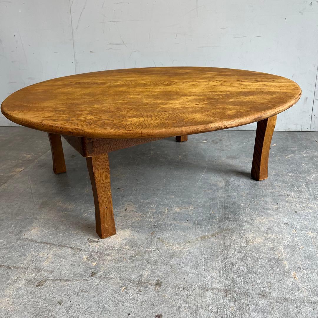 アンティーク 折り畳み ローテーブル ちゃぶ台 無垢材 昭和レトロ z597