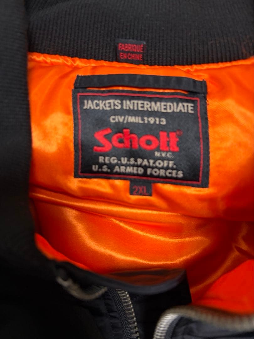 SCHOTT MA-1フライトジャケット 黒2XL新品