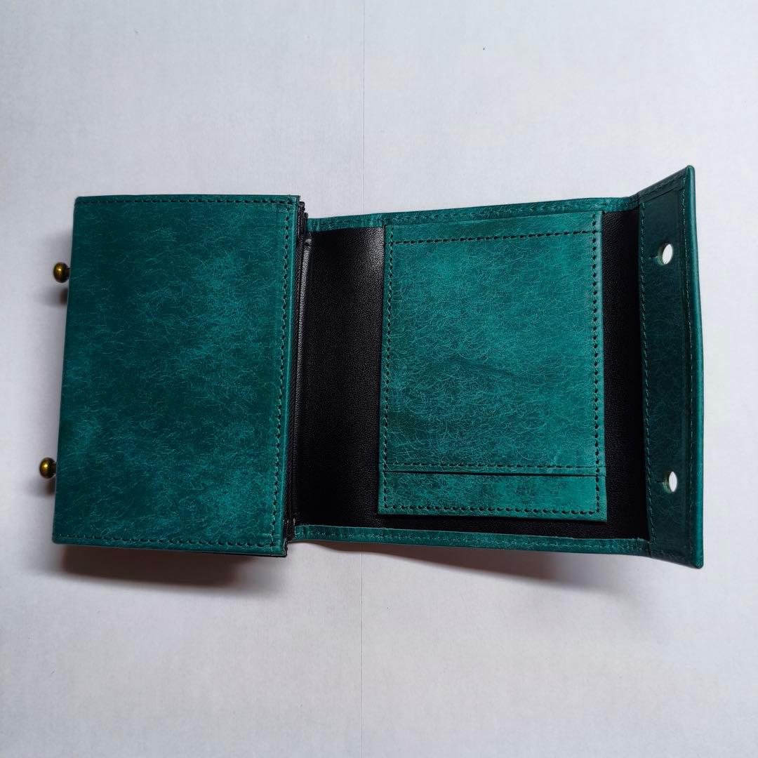 エムピウ ミッレフォッリエ 同型 二つ折り財布 m+ type ブルー