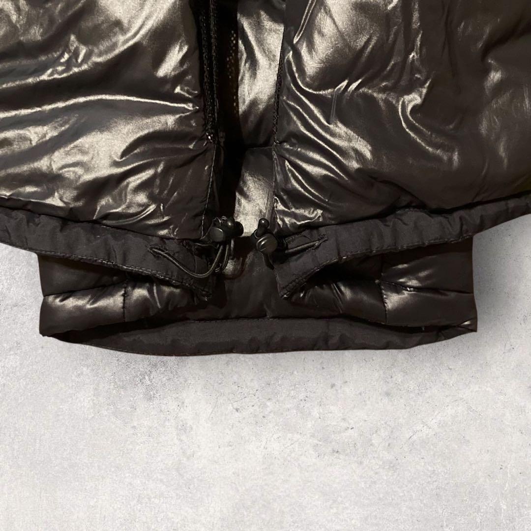 【ザ・ノースフェイス】ダウンジャケット　M 黒　刺繍ロゴ　700 美品　h