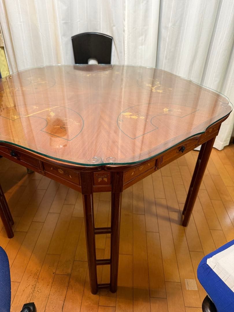 【最終お値下げ】アンティーク調 五角形ダイニングテーブル 木製 直接引き取り可