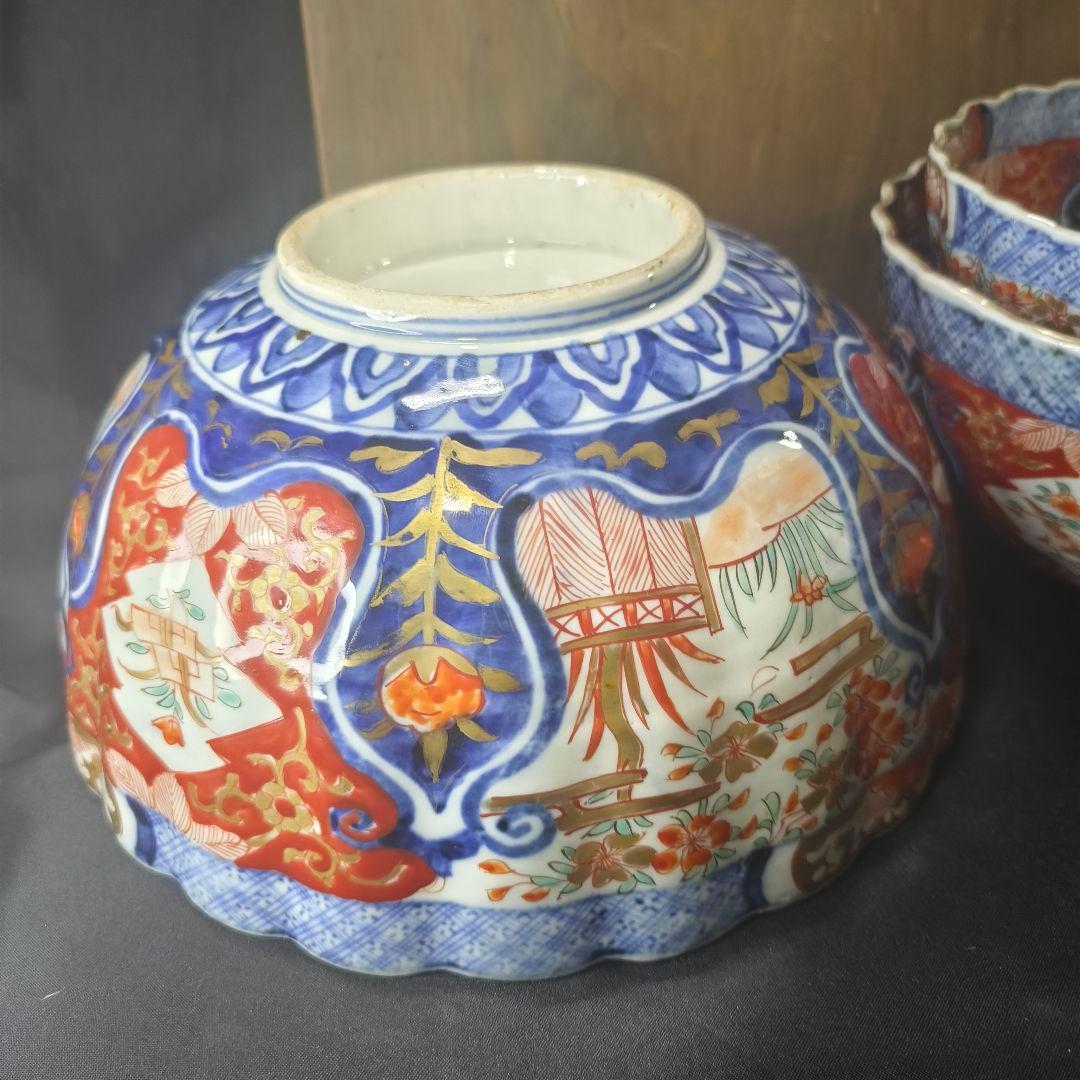 古伊万里 錦手 金彩ミッツ組大鉢 薄手 江戸古美術 骨董 旧家蔵出し美品