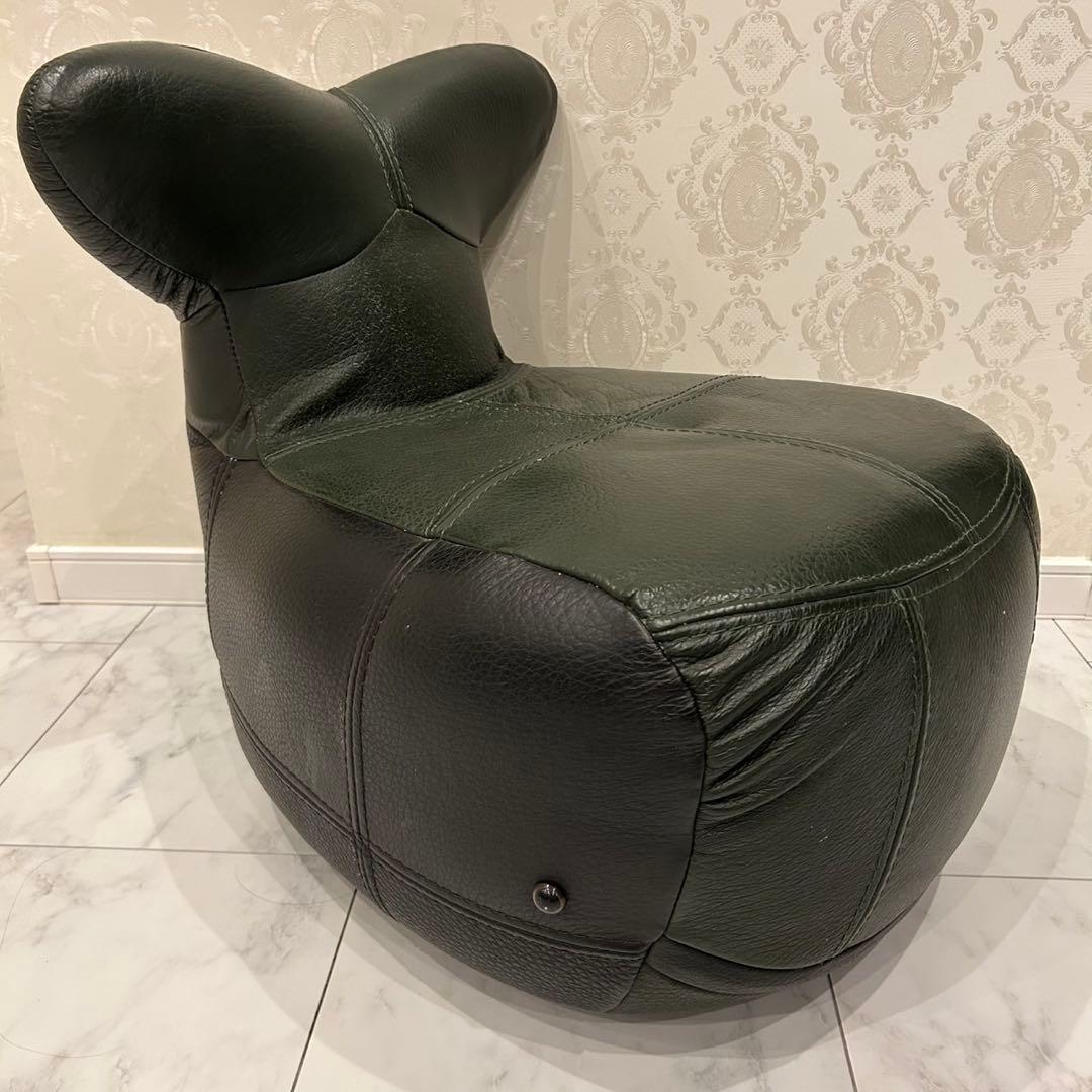 総本革　アニマルスツール　クジラ　ホエール　オットマン　椅子　キッズ　バイカラー