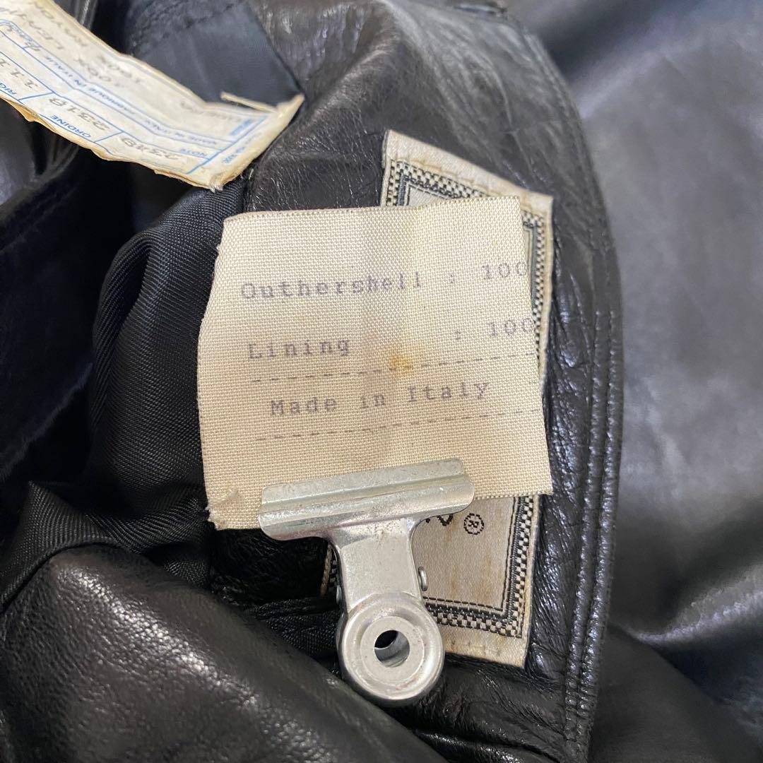 高級◆Gianni Versace レザースカート 巻きスカート風イタリヤ製 黒