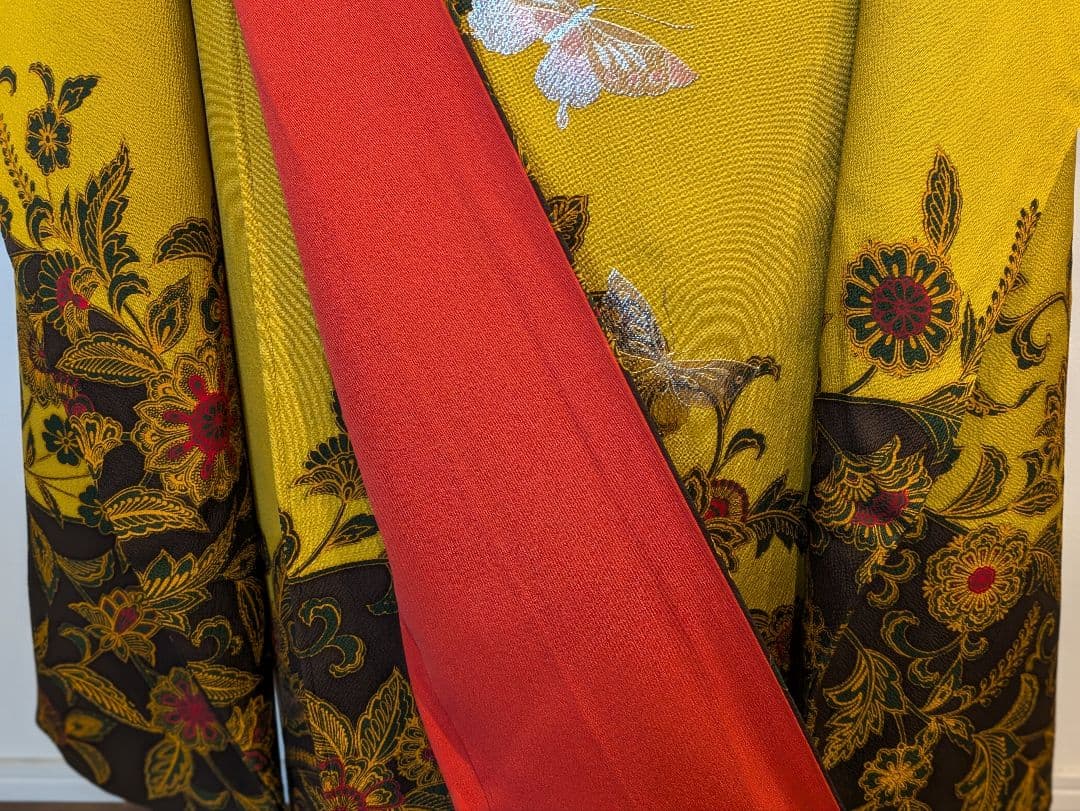 mn様 振袖フルセット 身丈165裄67 銀彩 からし色 黒 やまと誂え 成人式