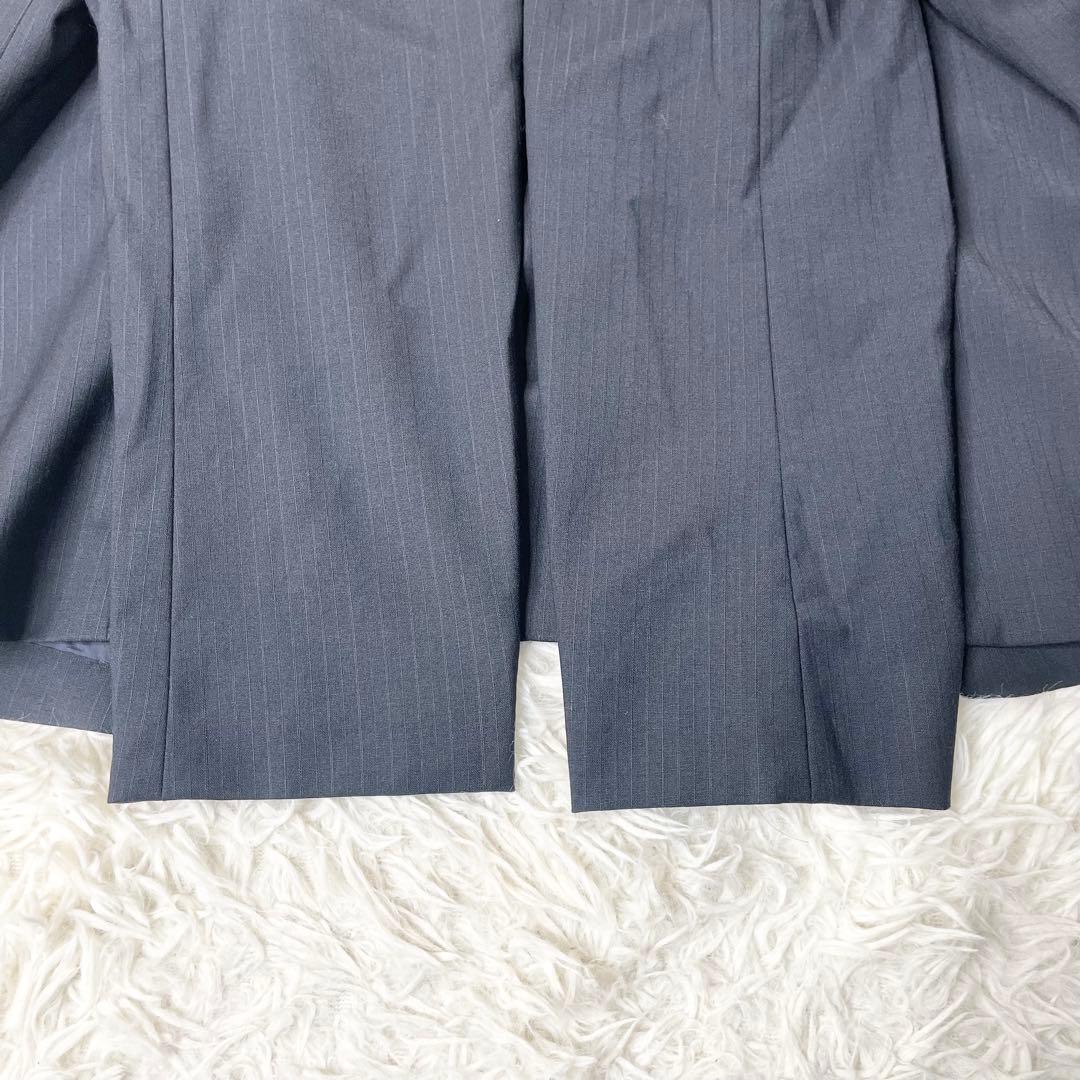 【美品】BURBERRY LONDON パンツスーツ 紺ストライプ 46