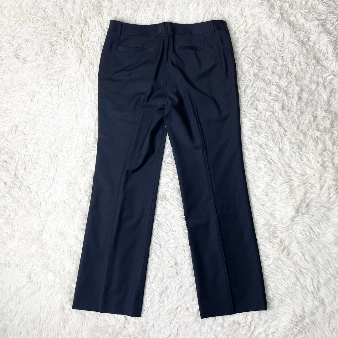 【美品】BURBERRY LONDON パンツスーツ 紺ストライプ 46