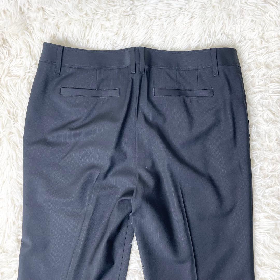 【美品】BURBERRY LONDON パンツスーツ 紺ストライプ 46