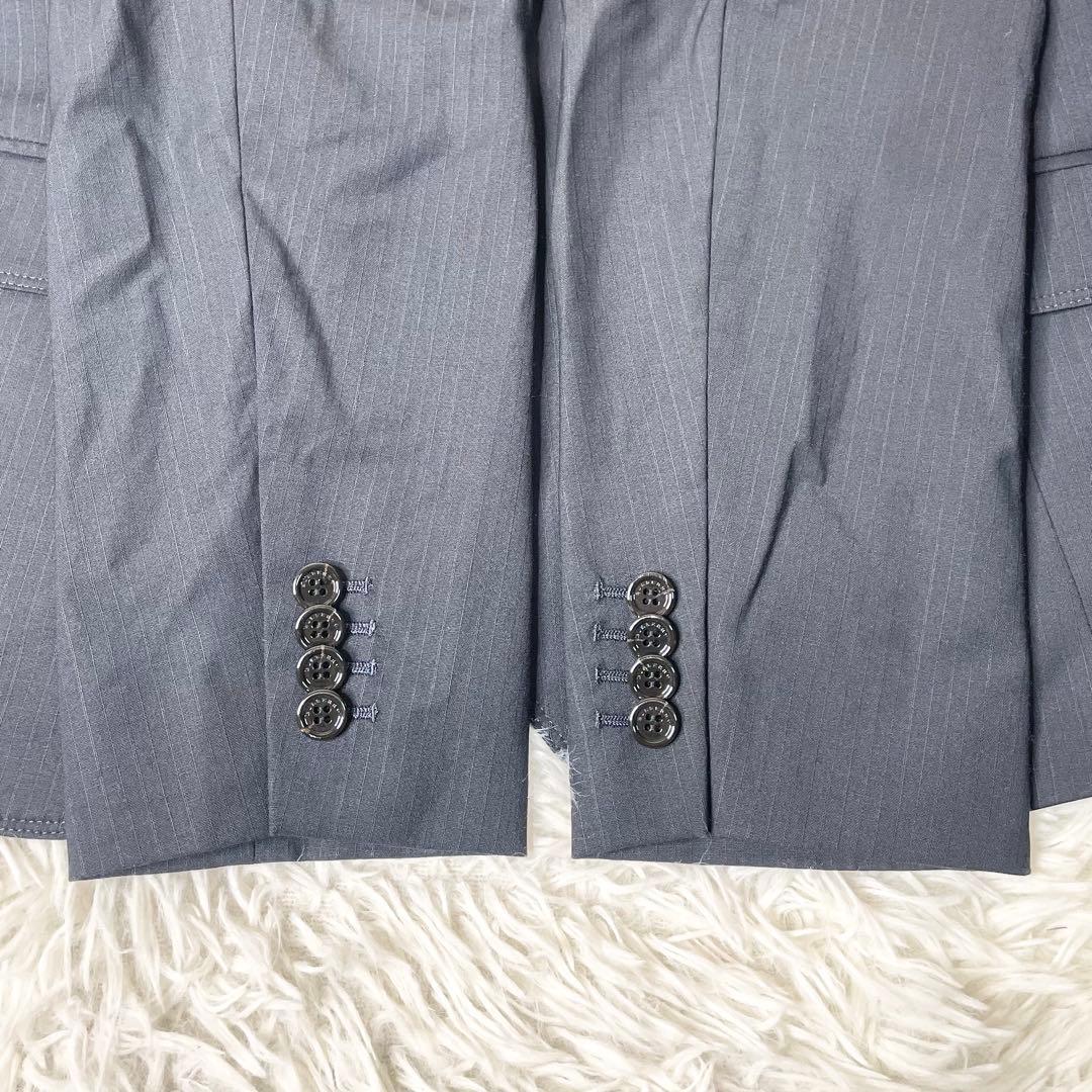【美品】BURBERRY LONDON パンツスーツ 紺ストライプ 46