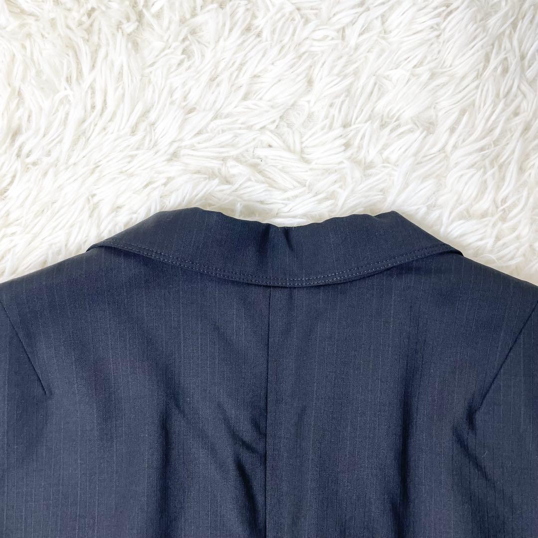 【美品】BURBERRY LONDON パンツスーツ 紺ストライプ 46