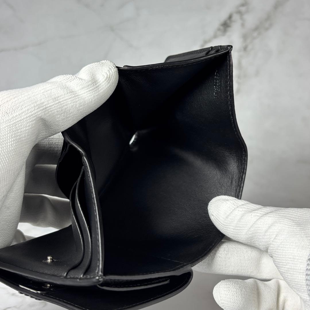 ロエベ　アナグラム　トライフォールドウォレット　Wホック　三つ折り　財布