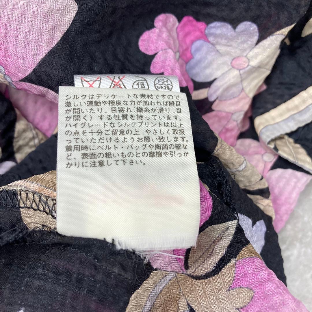 LEONARD レオナール　シルク　絹　100% リボン　花柄　2 半袖