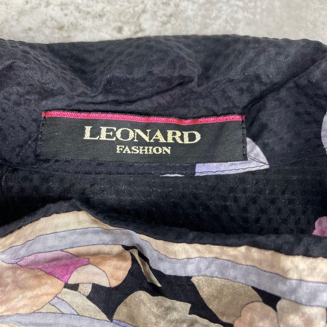 LEONARD レオナール　シルク　絹　100% リボン　花柄　2 半袖