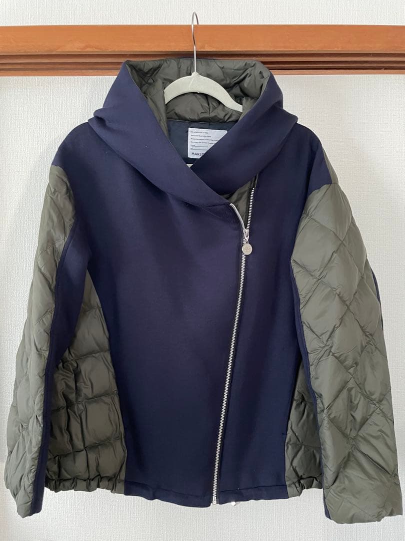マルシャルテル　フード付きネイビー・カーキダウンジャケット