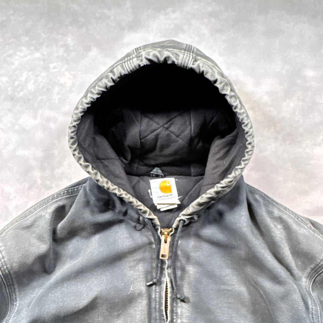 Carhartt古着USA製vintageアクティブジャケット黒フェードS58
