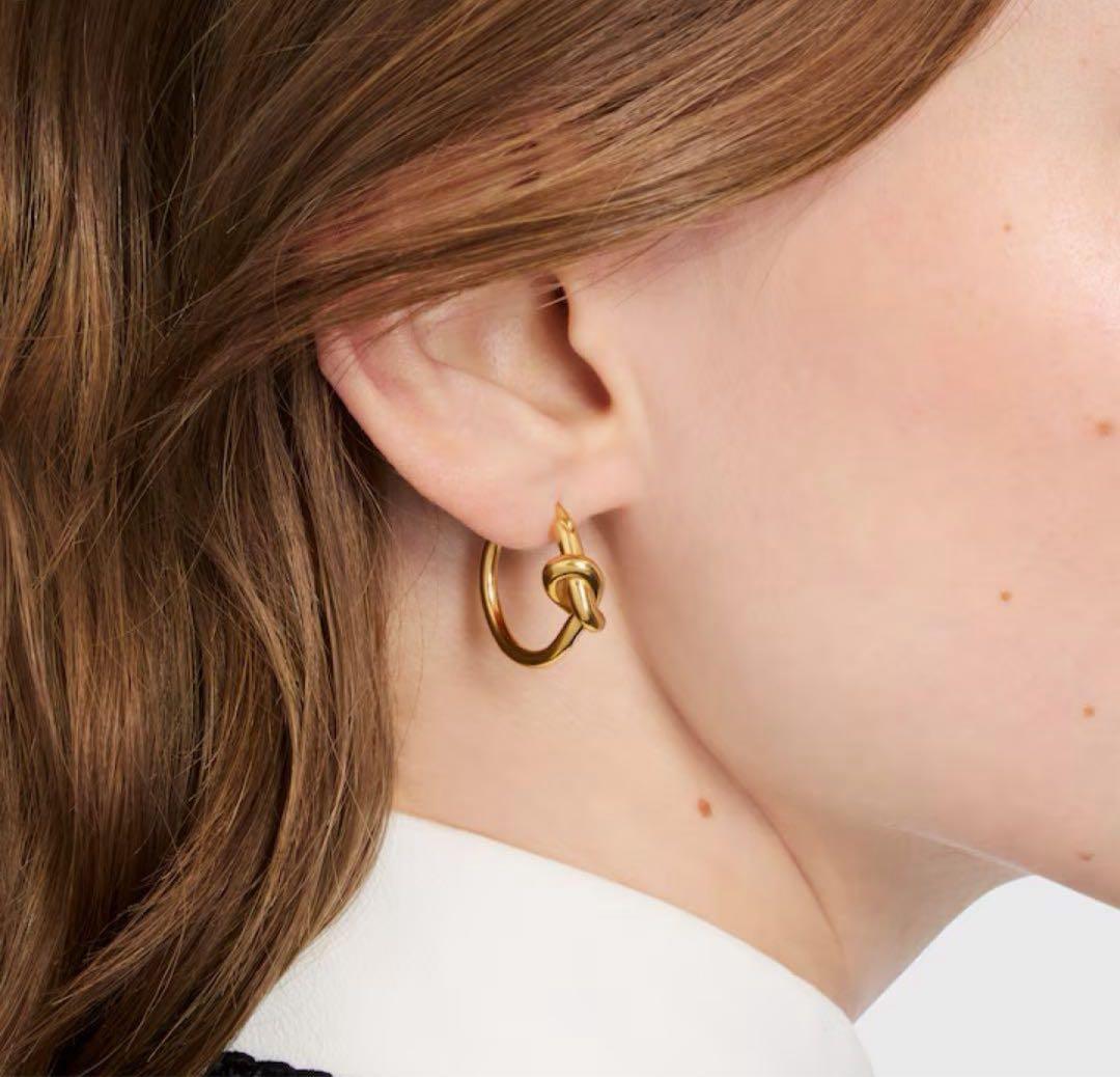 美品CELINEセリーヌノット スモールフープ ゴールド