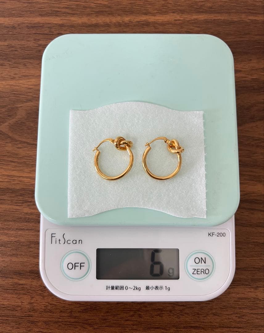 美品CELINEセリーヌノット スモールフープ ゴールド