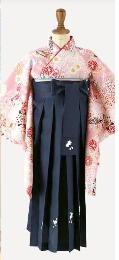 【キャサリンコテージ】 袴セット(肌襦袢付き)150cm ピンク×紺