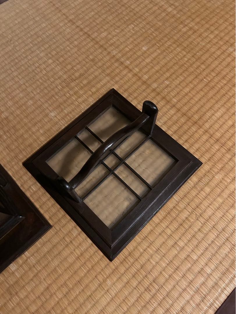 行灯照明和室 組子 すりガラス 古小物 アンテ ィーク昭和レトロ欄間