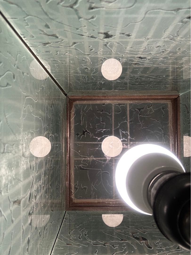 行灯照明和室 組子 すりガラス 古小物 アンテ ィーク昭和レトロ欄間