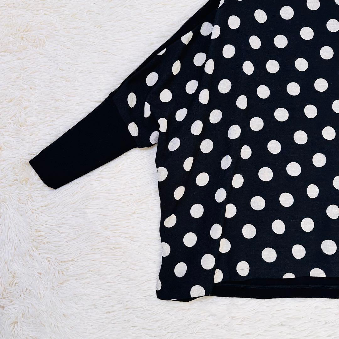 近年 完売✨ビアズリー 後ろドットニット ドルマン コクーン オーバーサイズ 黒