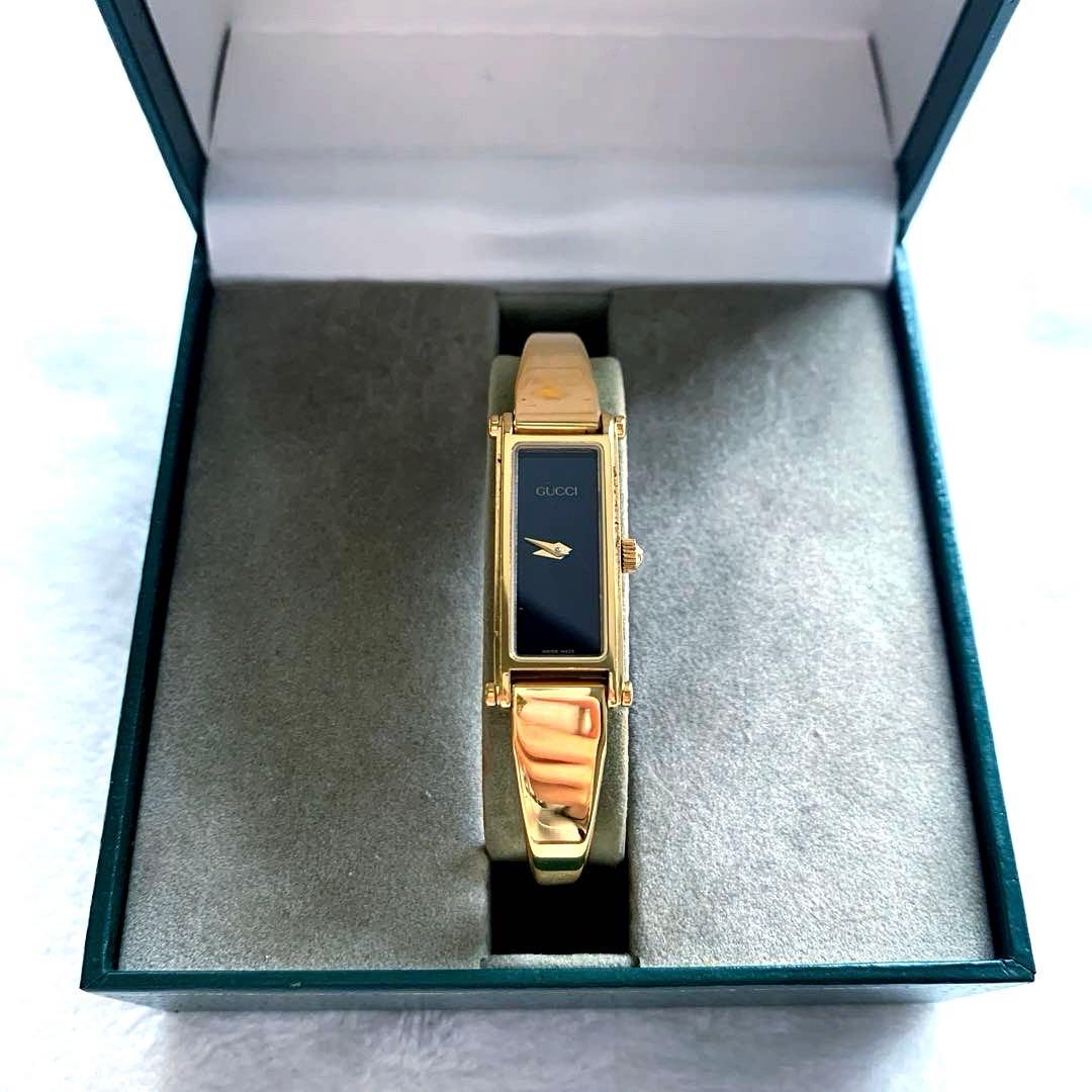 グッチ GUCCI 1500L レディース 腕時計 ゴールド×ブラック 箱付き