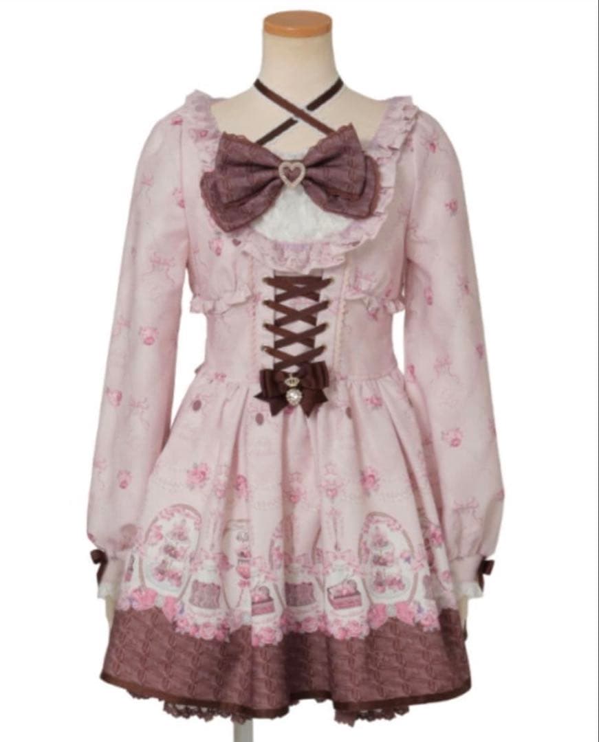 リズリサ melty chocolate柄ワンピース ピンク