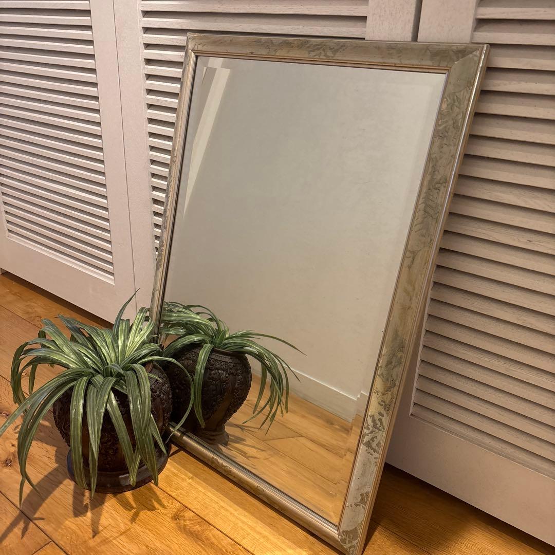 鏡　ミラー　カットガラス　イタリー製　ヴィンテージ