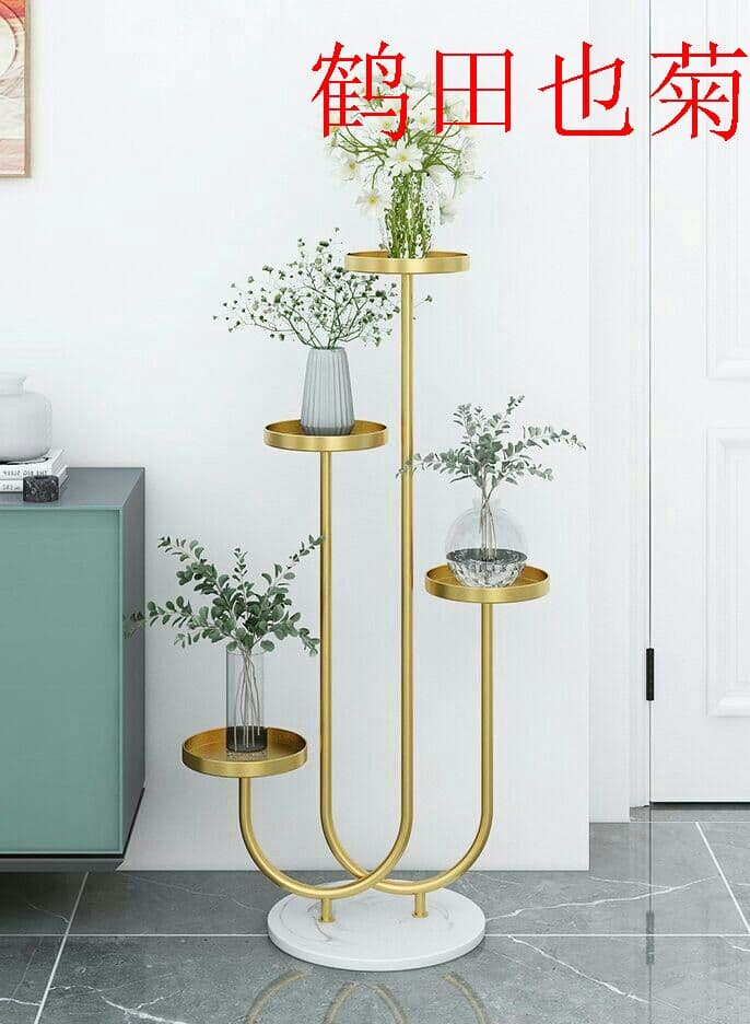 多層の花棚 ガーデンラック 4段 花台 植物棚 盆栽棚鹤田也菊出品g