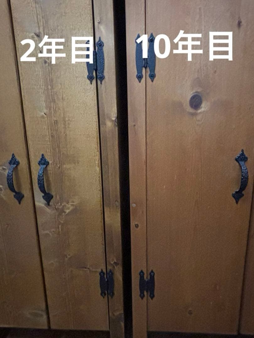 カントリー家具　ハンドメイド　オイル仕上げ3段棚