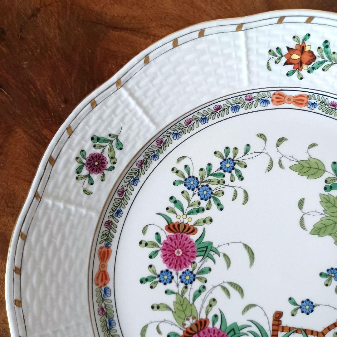 HERENDヘレンド インドの華 多彩色 25cmプレート 柿右衛門写し 524