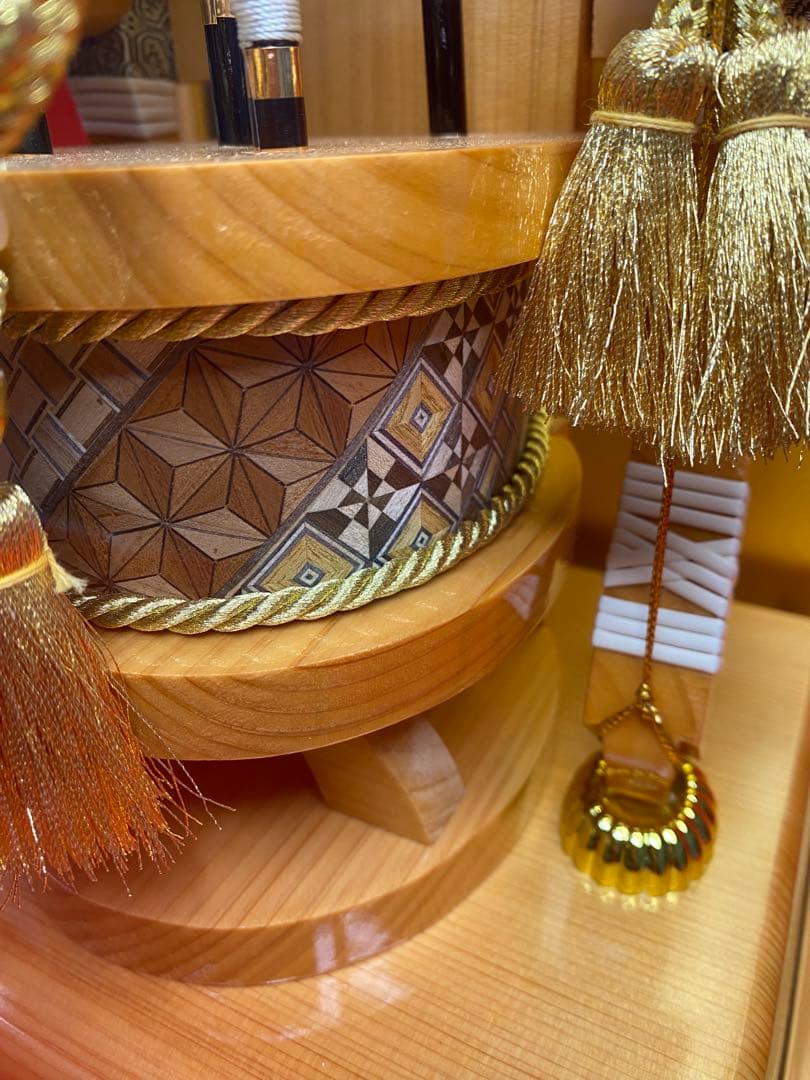 伝統工芸　奇木細工　道翠監修　破魔弓　総檜造りガラスケース