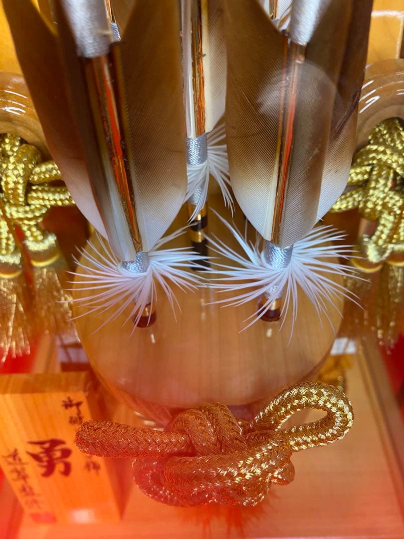 伝統工芸　奇木細工　道翠監修　破魔弓　総檜造りガラスケース