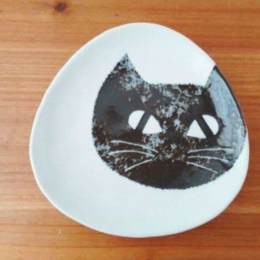 新品2点セット　美濃焼　ねこまるけ　ミツメル猫　13cm　平皿　ねこ　ネコ