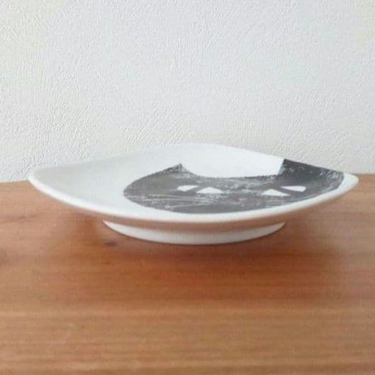 新品2点セット　美濃焼　ねこまるけ　ミツメル猫　13cm　平皿　ねこ　ネコ