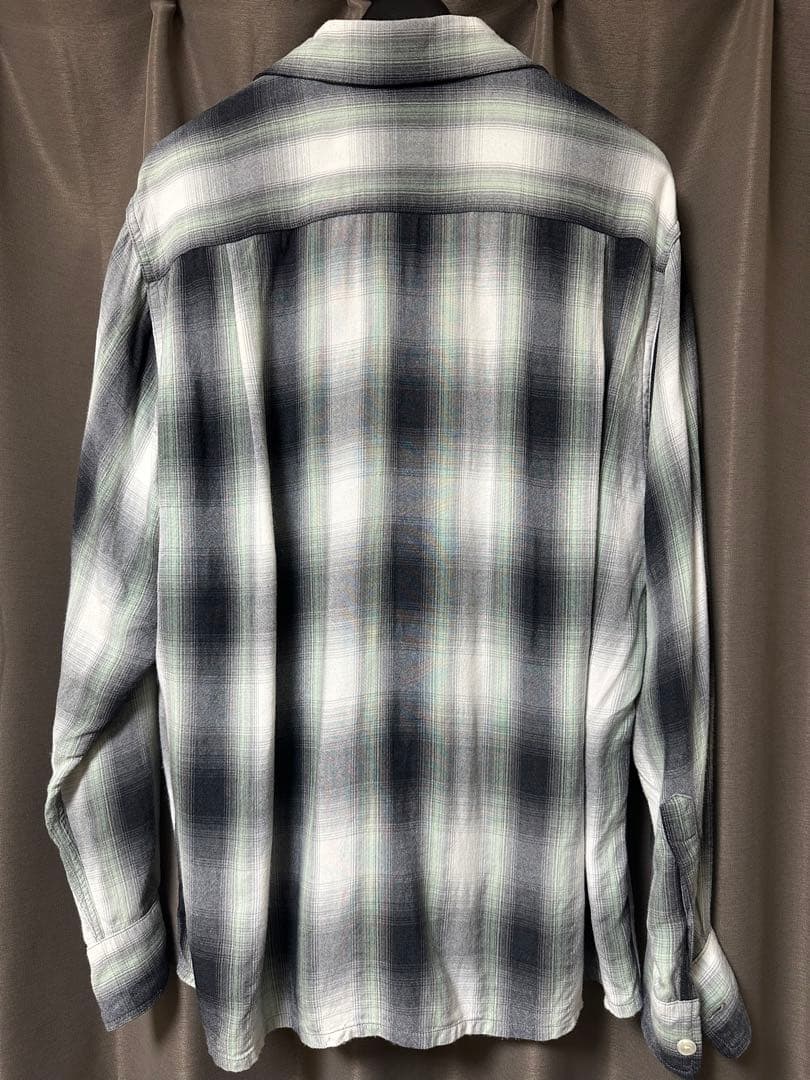 Wacko Maria Ombre 長袖シャツ グレー系　ミント　チェック