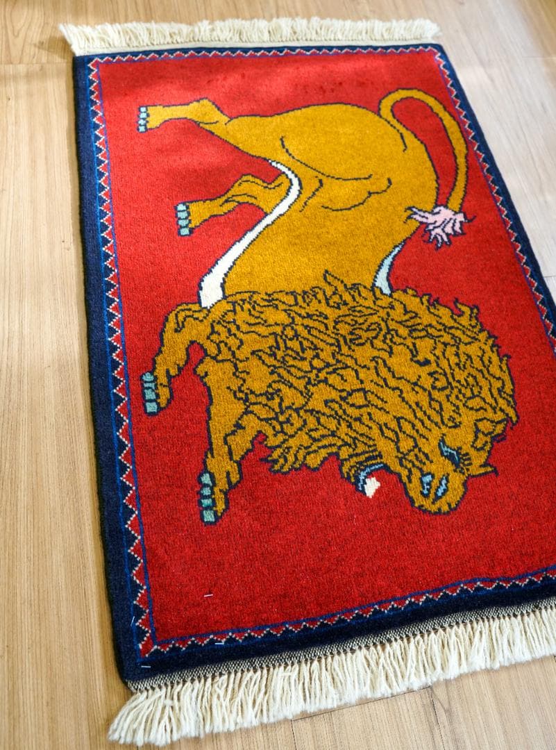 89x63cm 手織り ペルシャ絨毯　カシュカイ族