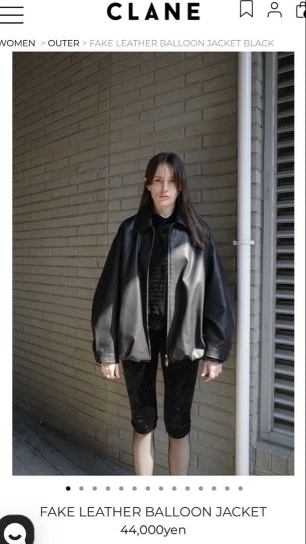 【CLANE】FAKE LEATHER BALLOON JACKET サイズ1