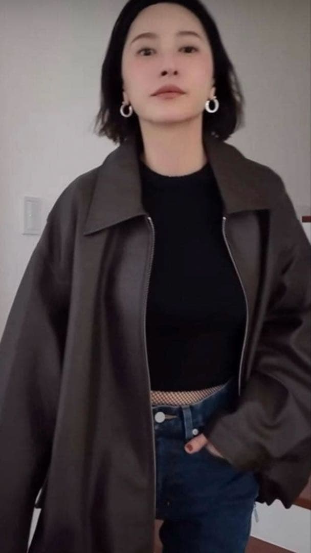 【CLANE】FAKE LEATHER BALLOON JACKET サイズ1