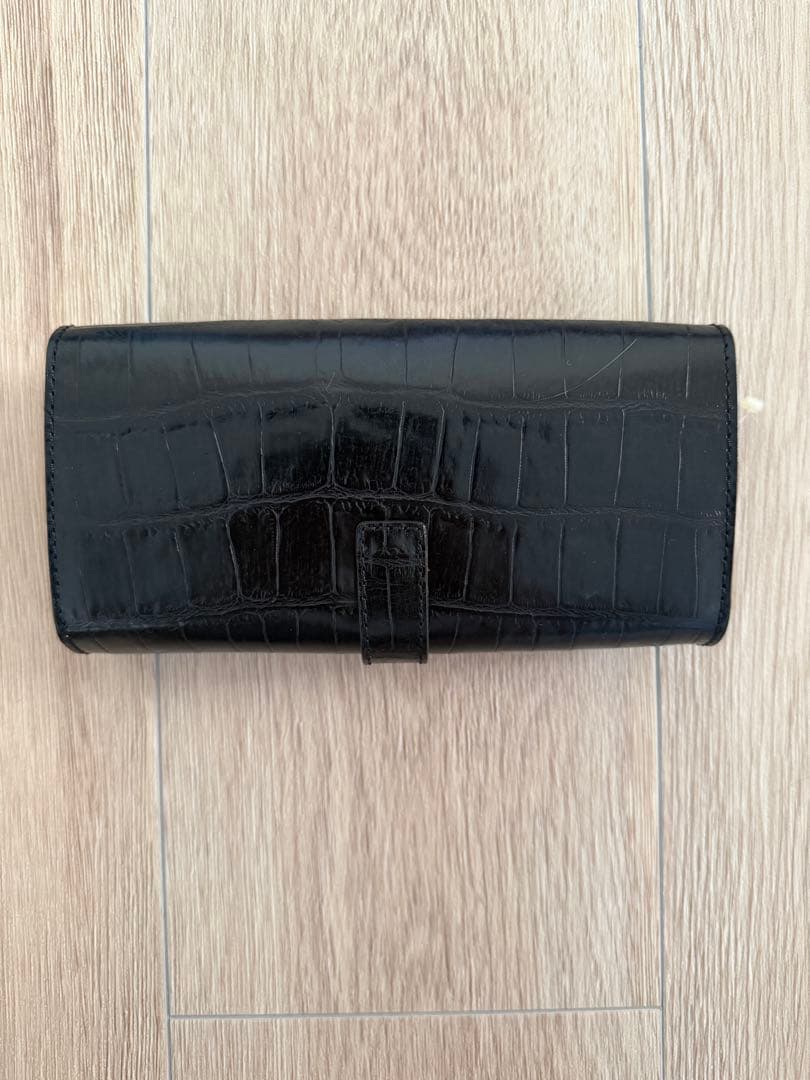 未使用♡フェリージ　クロコダイル型押し　長財布 ブラック