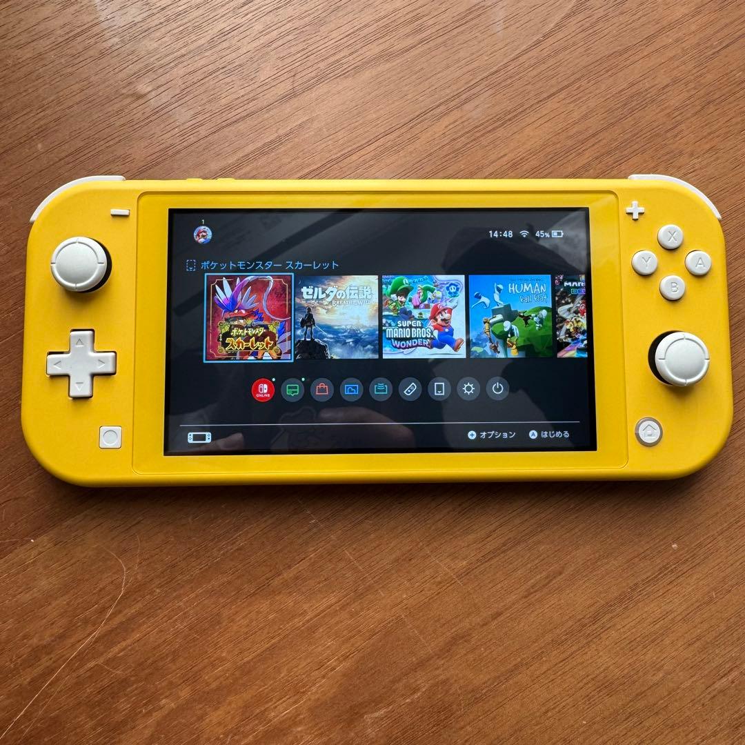 【Nintendo Switch Lite】イエロー 純正アダプター付き、箱無し